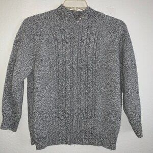 Karen Scott Grey & Black Tweed Sweater